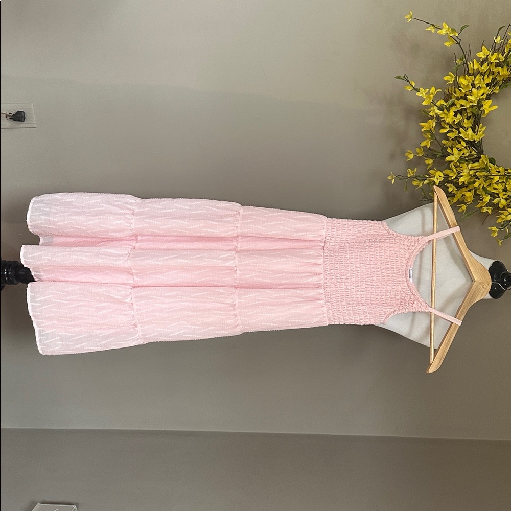 Speechless Light Pink Smocked Bodice Tiered Maxi Dress
